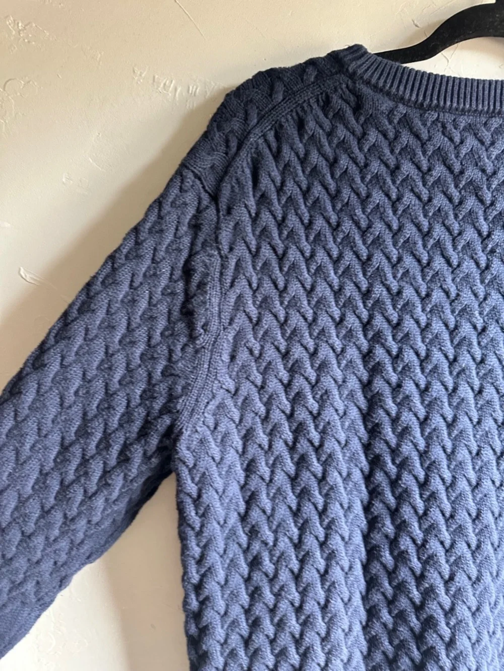 Banana Republic Cable‎ Knit Sweater Organic Cotton Minimalist Scandi Normcore L